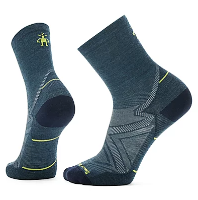 smartwool mens run mid crew in twilight blue