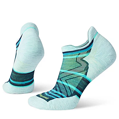 smartwool womens run stripe low ankle socks in twilight blue color