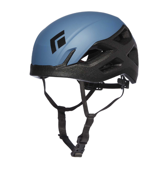 the black diamond vision helmet in the color astral blue