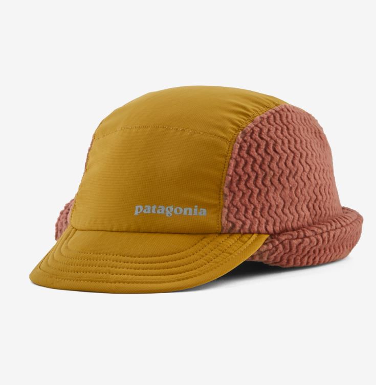 photo of the patagonia winter duckbill running cap in the color burl red