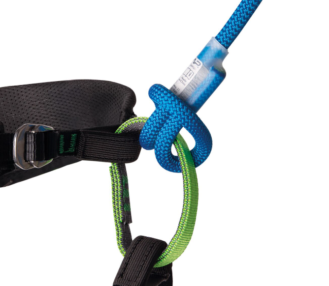 camp reel attached to harness