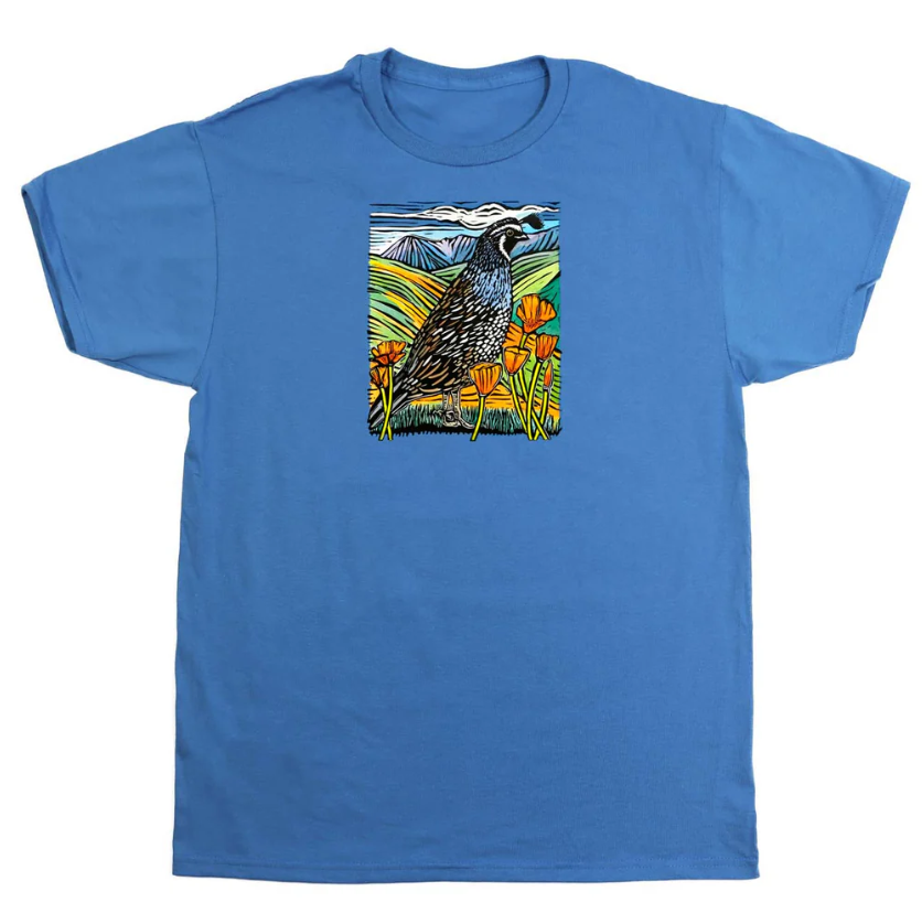 the liberty graphics california quail tee shirt