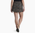 the kuhl womens kruiser getaway skort on a model in the color carbon woodland, back view