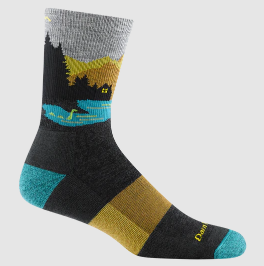 the darn tough close encounters sock in the color charcoal