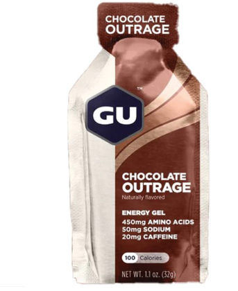 a gu packet in chocolate flavor