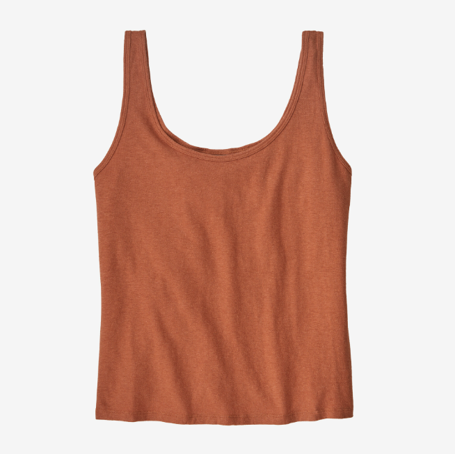 the patagonia womens trail harbor tank in the color sienna clay, front view