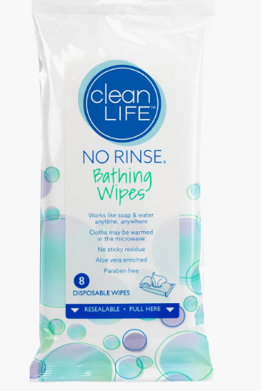 clean life no rinse bathing wipes