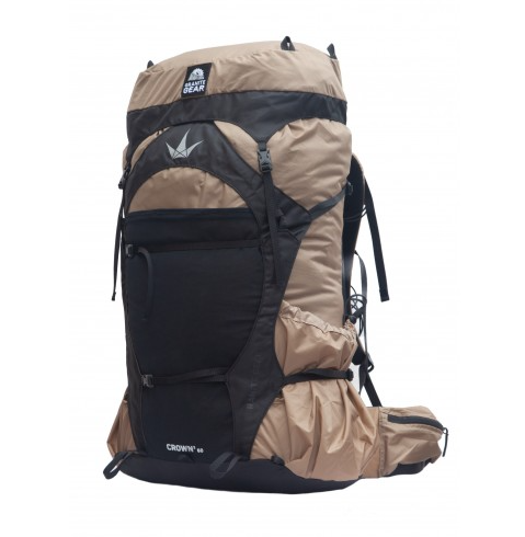 the granite gear crown3 60 liter unisex pack in brown color, front view