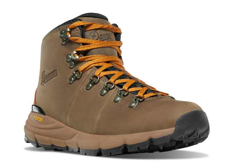 danner womens mountain 600 wide width color chocolate chip 3/4 view