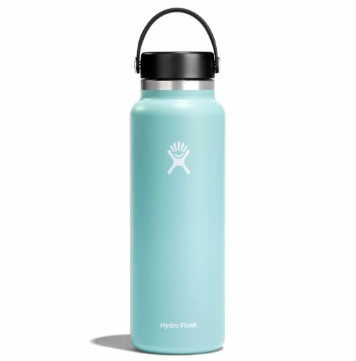 hydroflask 40oz wide mouth bottle in the color dew