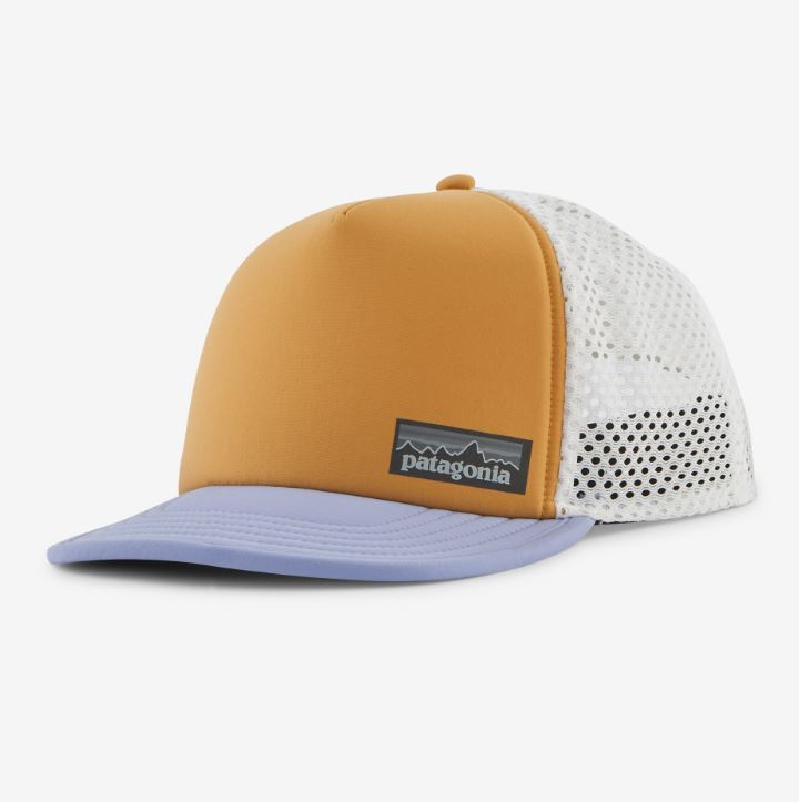 patagonia duckbill trucker in the color dried mango