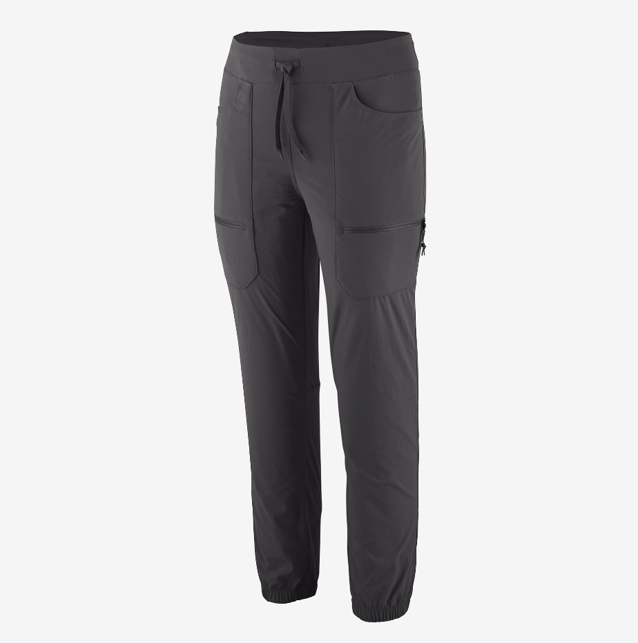 the patagonia quandary jogger in the color forge grey, front view