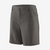 the patagonia 7 inch quandary short in color forge grey, front view