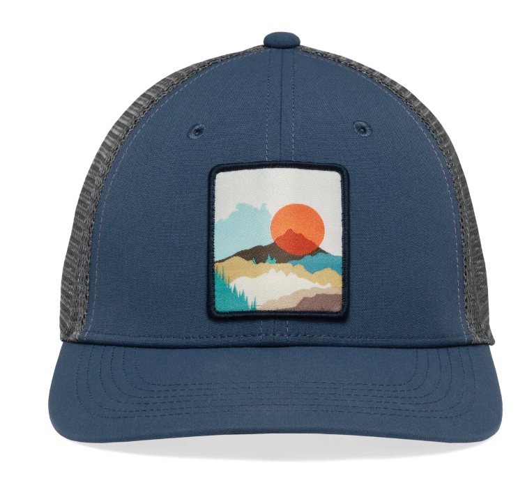 the sunday afternoons artist patch trucker hat in the pattern foothil sun