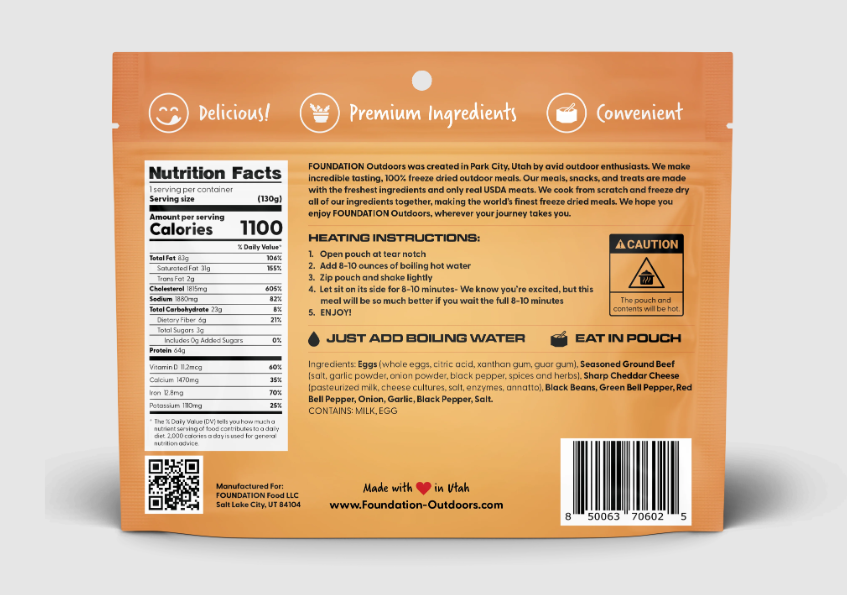 foundation southwest breakfast back of package