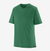 the patagonia mens capilene cool merino short sleeve shirt in the color gather green, front view