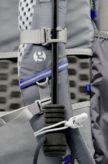 gossamer umbrella clamp on a pack strap
