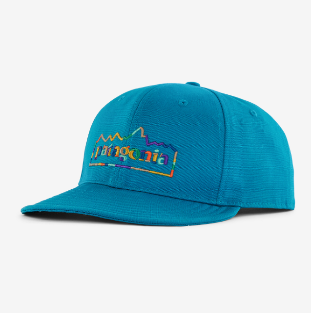 the patagonia scrap everyday cap in the color grecian blue