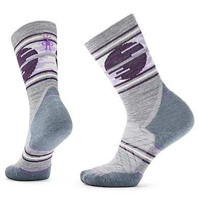 smartwool womens trail run sunset trail crew socks in light grey