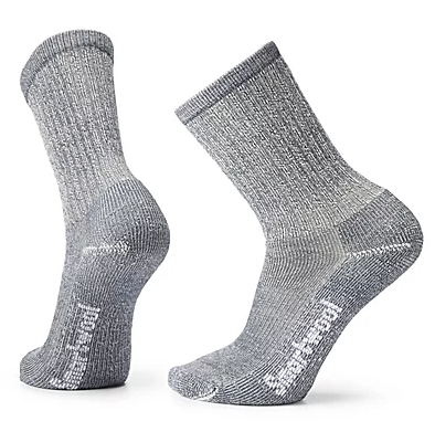 smartwool hike classic light cushion crew sock in color light grey