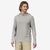 a photo of the mens patagonia tropic comfort sun hoody in the color tailored grey, front view on a model