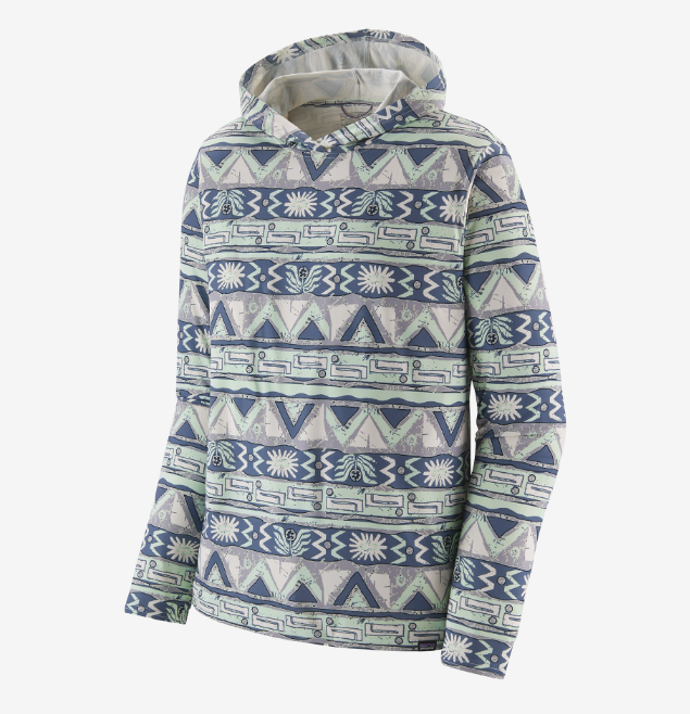 patagonia mens capilene cool daily hoody in the color wispy green, front view