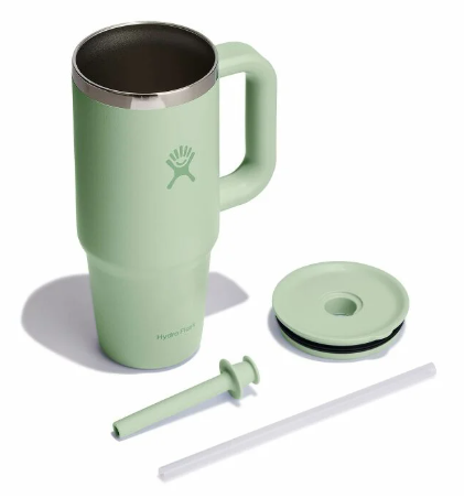 hydroflask 24 oz tumbler in aloe with parts separated