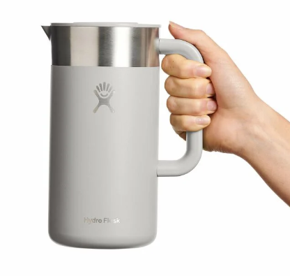 hydroflask 32 oz french press in tonal birch with hand