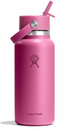 hydroflask 32 oz wide mouth straw bottle in reef