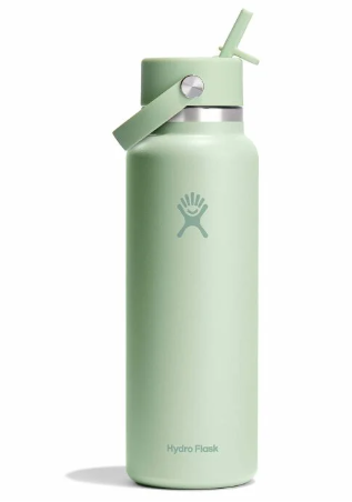 hydroflask 40oz wide mouth flex straw bottle in aloe
