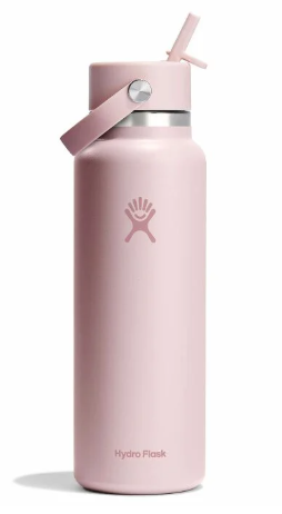 hydroflask 40oz wide mouth flex straw bottle in tonal trillium
