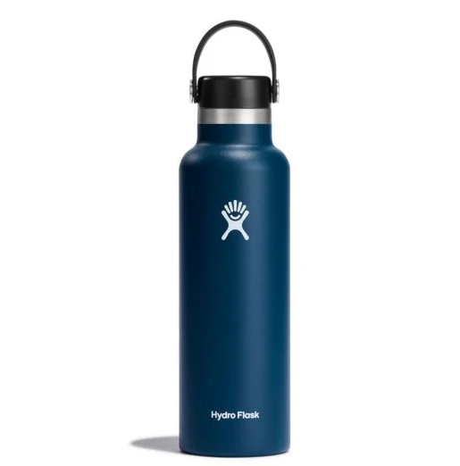 hydroflask 21 oz standard mouth water bottle in the color indigo