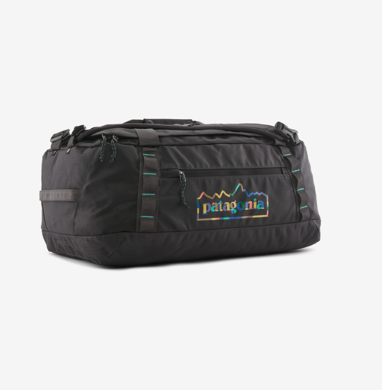 the patagonia black hole 40liter duffel in the color ink black unity