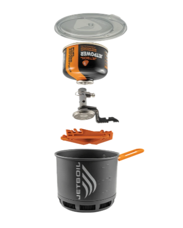 jetboil stash cooking system shown with all parts