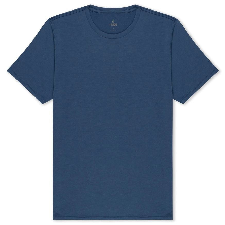 ridge merino journey tee in color vintage indigo, front view