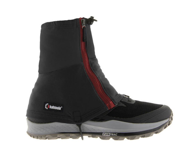 kahtoola insta gaiter mid in basalt on a shoe