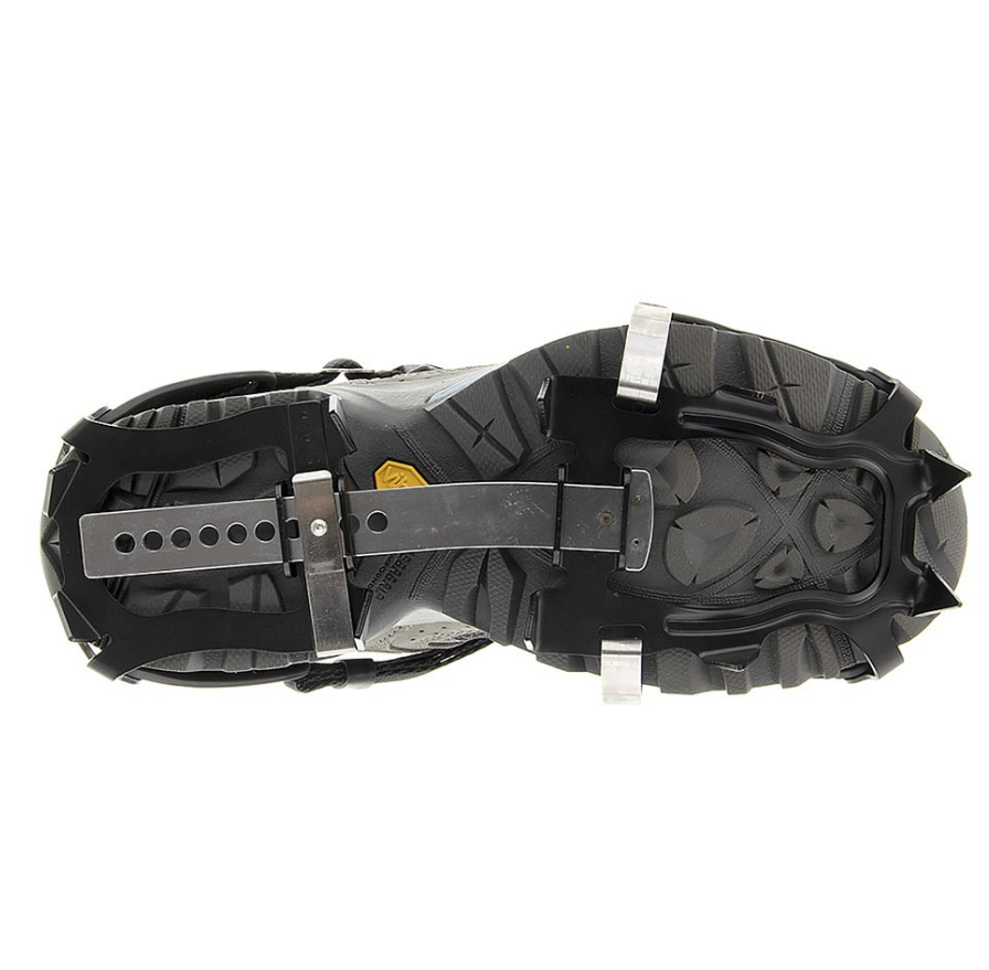 kahtoola k10 crampon on boot underside
