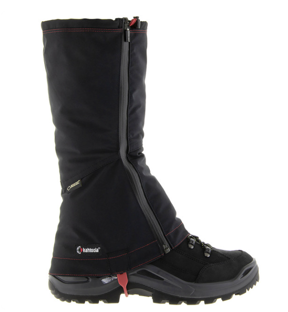 kahtoola leva gaiter tall black on a boot