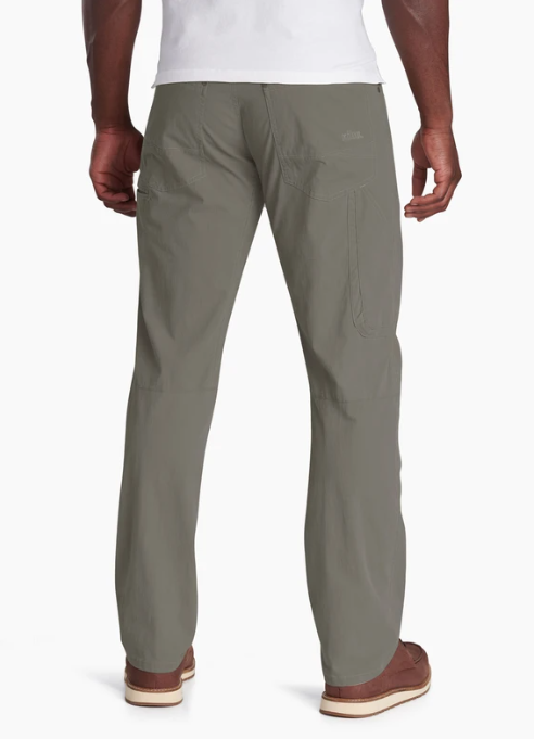 kuhl revolvr pants in khaki on a model, back view