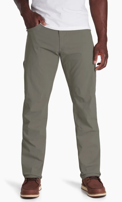 kuhl revolvr pants on a model in khaki, front view