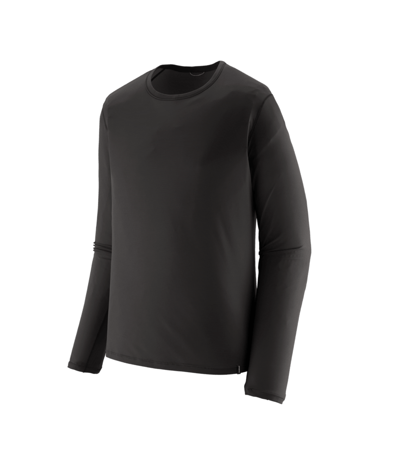 A black long-sleeve crewneck shirt