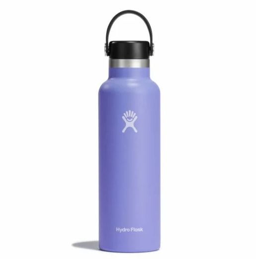hydroflask 21 oz standard mouth water bottle in the color lupine