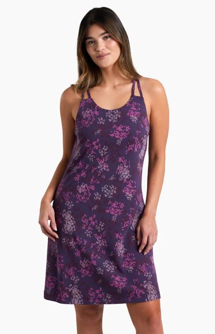 Kuhl Women's Lyra Krossbak Dress in elderberry print