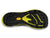 a photo of the topo mountain racer 3 mens shoe in the color black/lime, view of the sole