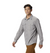The mountain hardwear mens canyon long sleeve shirt in the color manta grey, front view on a model