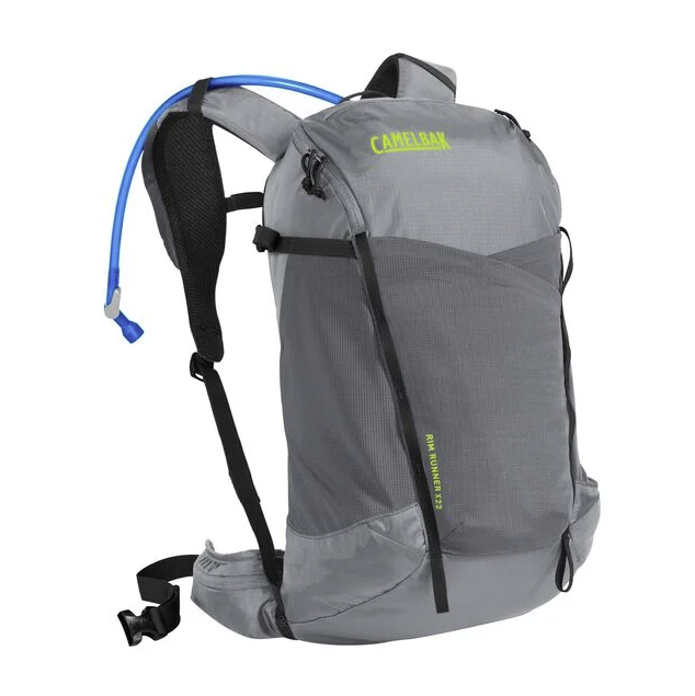 camelbak rim runner x22 pack in the color gray, front view