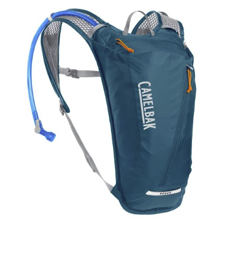 the camelbak rogue light backpack in moroccan blue front view
