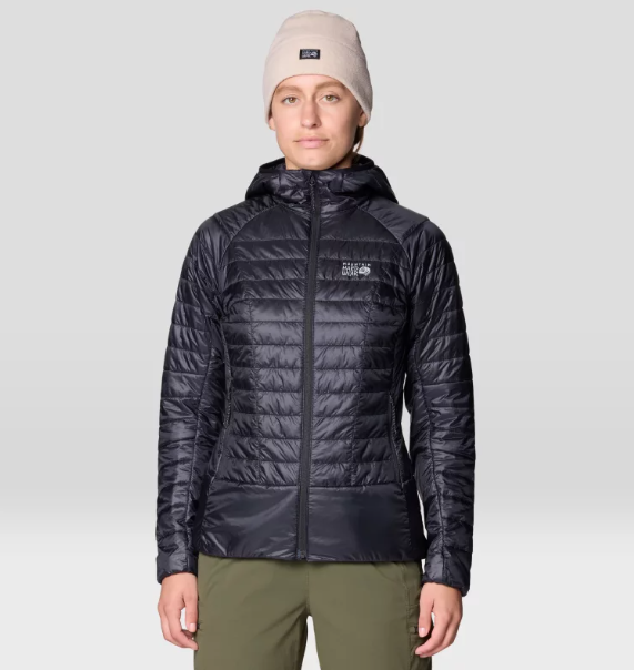 mountain hardwear womens ghost shadow jacket in back front view on a model