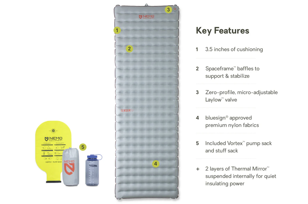 nemo tensor all season pad size long wide with key features