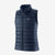 patagonia womens down sweater vest in the color new navy, front view